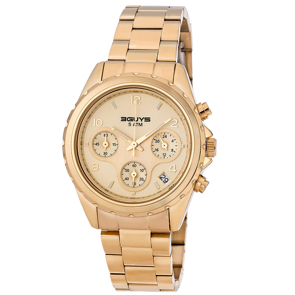 Ρολόι 3GUYS Total Gold Plated Stainless Steel Bracelet - 3G21603