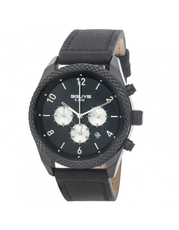 Ρολόι 3GUYS Chronograph Black Leather strap - 3G25002