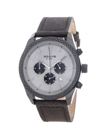 Ρολόι 3GUYS Chronograph Brown Leather strap - 3G25006