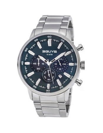 Ρολόι 3GUYS Chronograph Silver Stainless Steel Bracelet - 3G27004