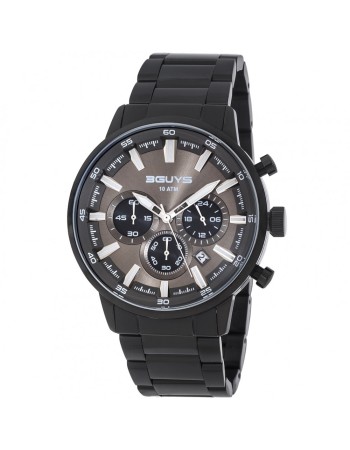 Ρολόι 3GUYS Chronograph Black Stainless Steel Bracelet - 3G27005