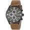 Ρολόι 3GUYS Chronograph Brown Leather Strap - 3G28003