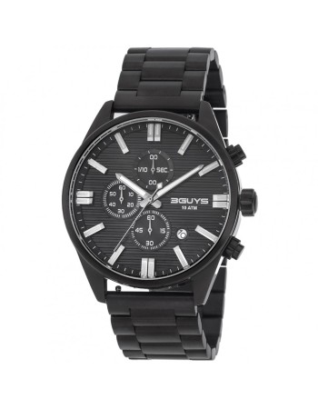 Ρολόι 3GUYS Chronograph Black Stainless Steel Bracelet - 3G28021