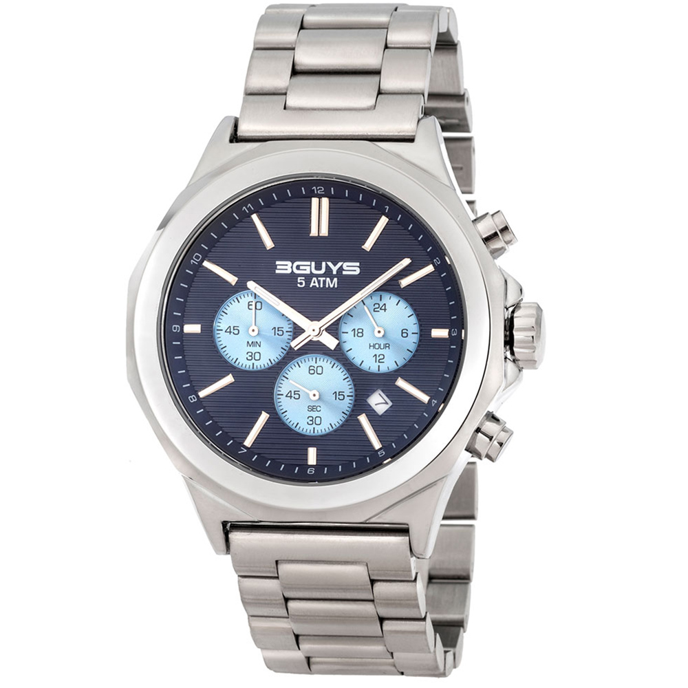 Ρολόι 3GUYS Silver Stainless Steel Bracelet - 3G40021