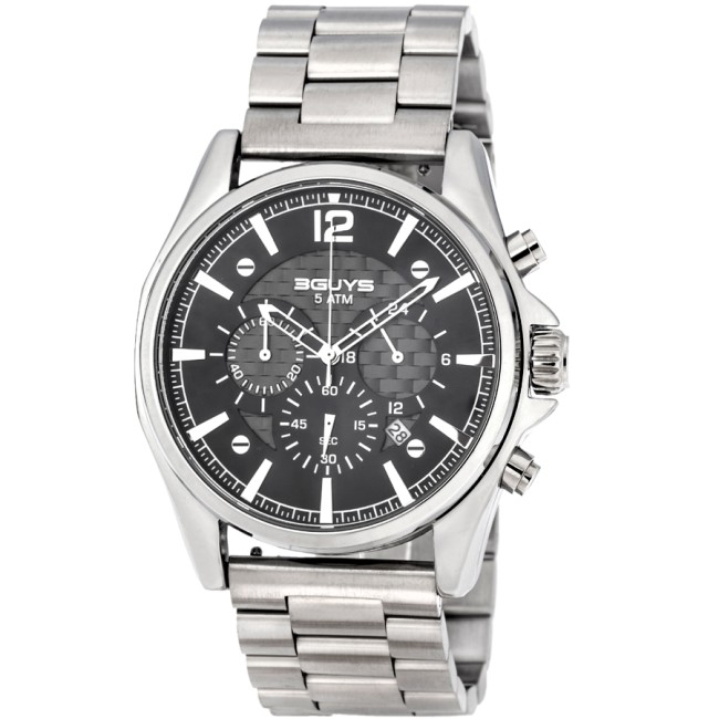 Ρολόι 3GUYS Chronograph Black Stainless Steel Bracelet - 3G46021