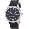 Ρολόι 3GUYS Date Black Leather Strap - 3G76001