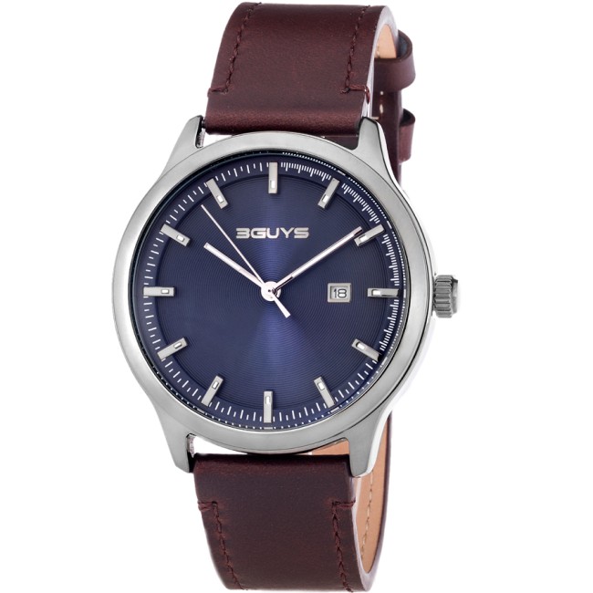Ρολόι 3GUYS Brown Leather Strap - 3G93002