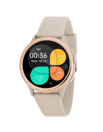 Ρολόι 3GUYS Unisex Smartwatch Beige Rubber Strap