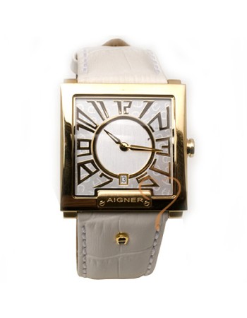 Ρολόι Aigner White Gold Leather Strap - A27135