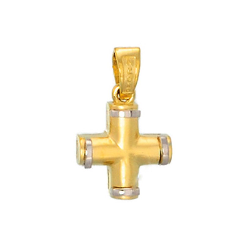 Σταυρός Ανδρικός Al' Oro Δίχρωμος Χρυσό Κ14 - KTX010