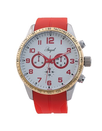 Ρολόι Angel White Dial Red Rubber Strap - AR.9086.R