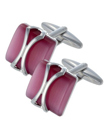 Μανικετόκουμπα Ascot Stainless Steel Silver-Pink - 90-6518P