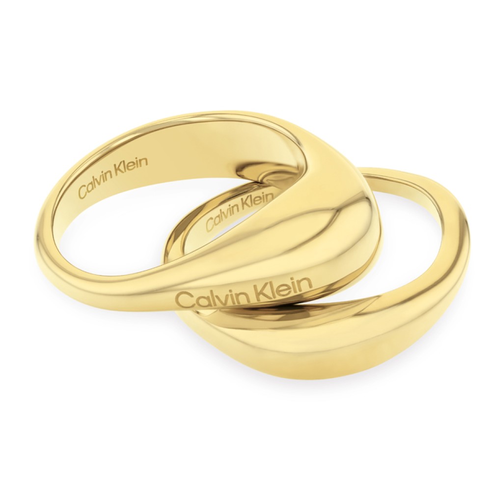 Δαχτυλίδι CALVIN KLEIN Επιχρυσωμένο, Δίβερο Από Ανοξείδωτο Ατσάλι - 35000448E