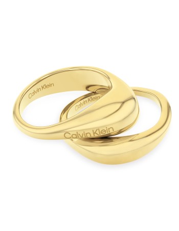 Δαχτυλίδι CALVIN KLEIN Επιχρυσωμένο, Δίβερο Από Ανοξείδωτο Ατσάλι - 35000448E