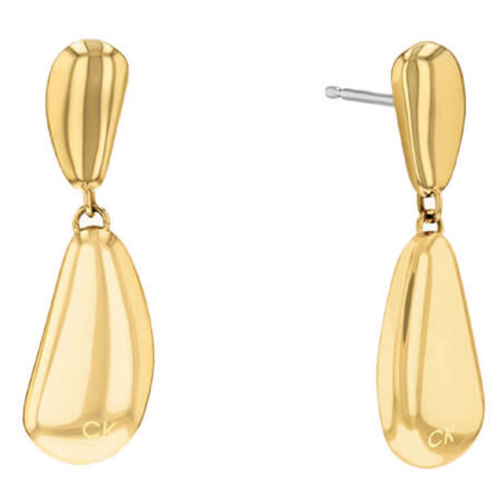 Σκουλαρίκια CALVIN KLEIN, από επιχρυσωμένο ανοξείδωτο ατσάλι - 35000607