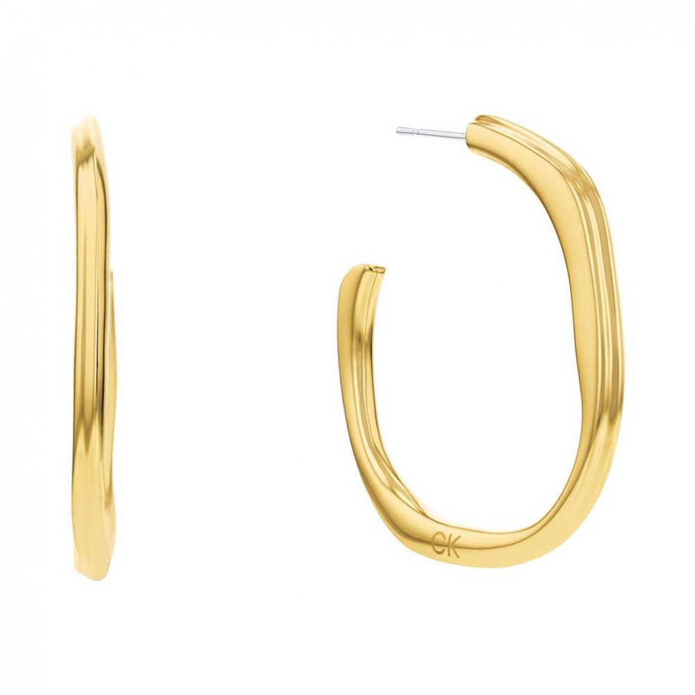 Σκουλαρίκια CALVIN KLEIN Goldplated Stainless Steel Hoops - 35000644