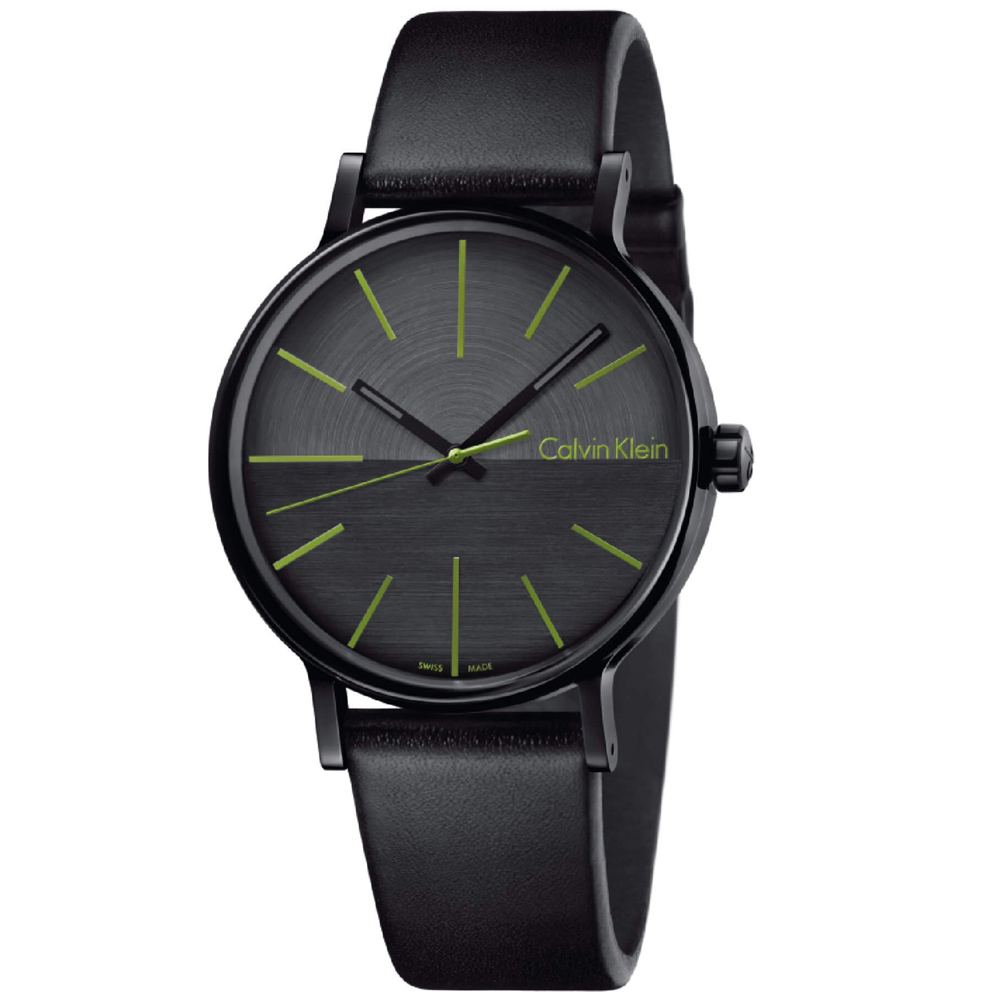 Ρολόι CALVIN KLEIN Boost Black Leather Strap - K7Y214CL