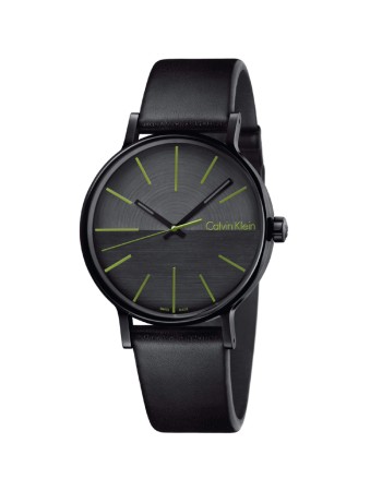 Ρολόι CALVIN KLEIN Boost Black Leather Strap - K7Y214CL