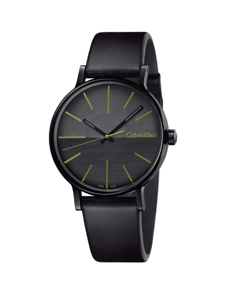 Ρολόι CALVIN KLEIN Boost Black Leather Strap - K7Y214CL