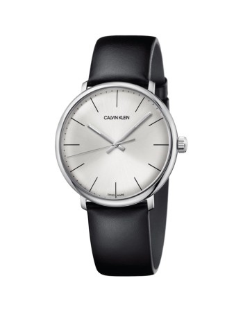 Ρολόι CALVIN KLEIN Noon Black Leather Strap - K8M211C6