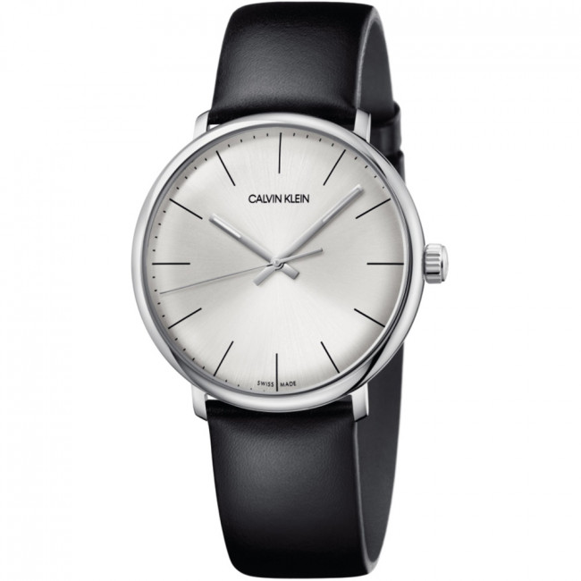 Ρολόι CALVIN KLEIN Noon Black Leather Strap - K8M211C6