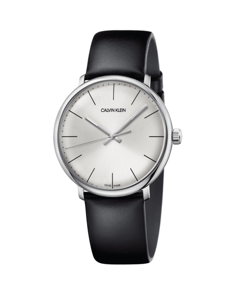 Ρολόι CALVIN KLEIN Noon Black Leather Strap - K8M211C6