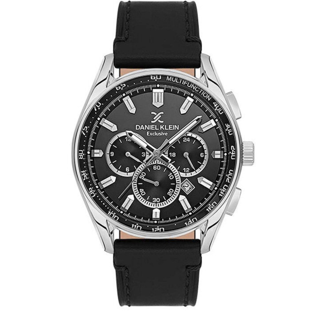 Ρολόι DANIEL KLEIN Men's Black Leather Strap - DK.1.13902-1
