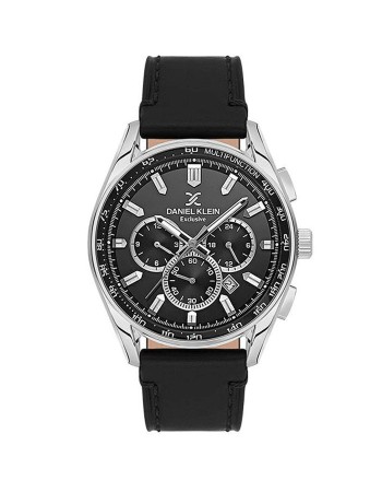 Ρολόι DANIEL KLEIN Men's Black Leather Strap - DK.1.13902-1