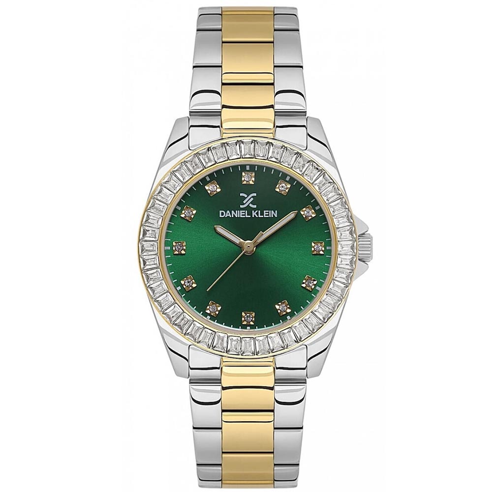 Ρολόι DANIEL KLEIN Premium Women's με καντράν Sunray Dial και πέτρες Two Tone Steel Bracelet - DK.1.13950-5