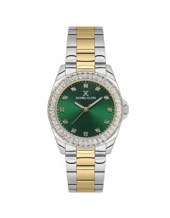 Ρολόι DANIEL KLEIN Premium Women's με καντράν Sunray Dial και πέτρες Two Tone Steel Bracelet - DK.1.13950-5