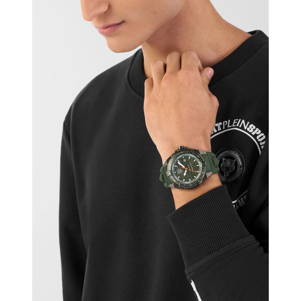 Ρολόι PLEIN SPORT Urban Pulse Stainless Steel Green Silicon Strap - PSFDA0224