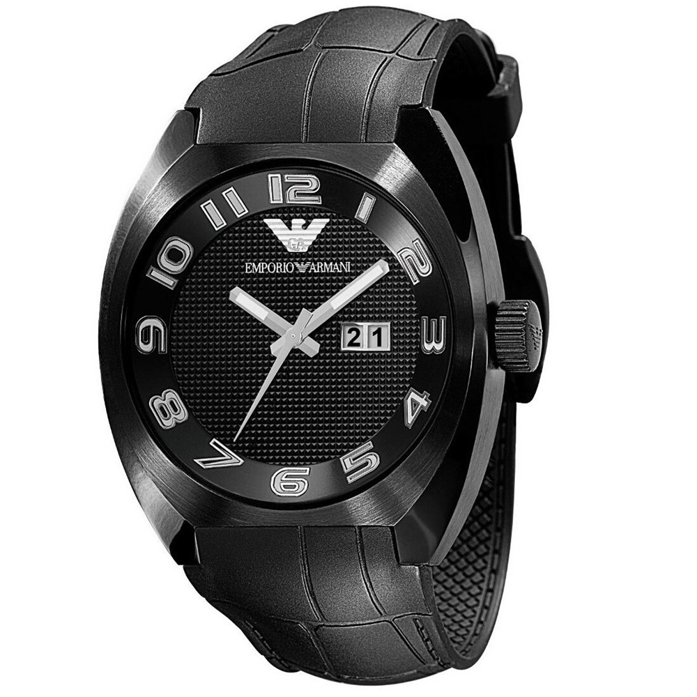 Ρολόι Emporio Armani Black Dial and Rubber Strap - AR5844