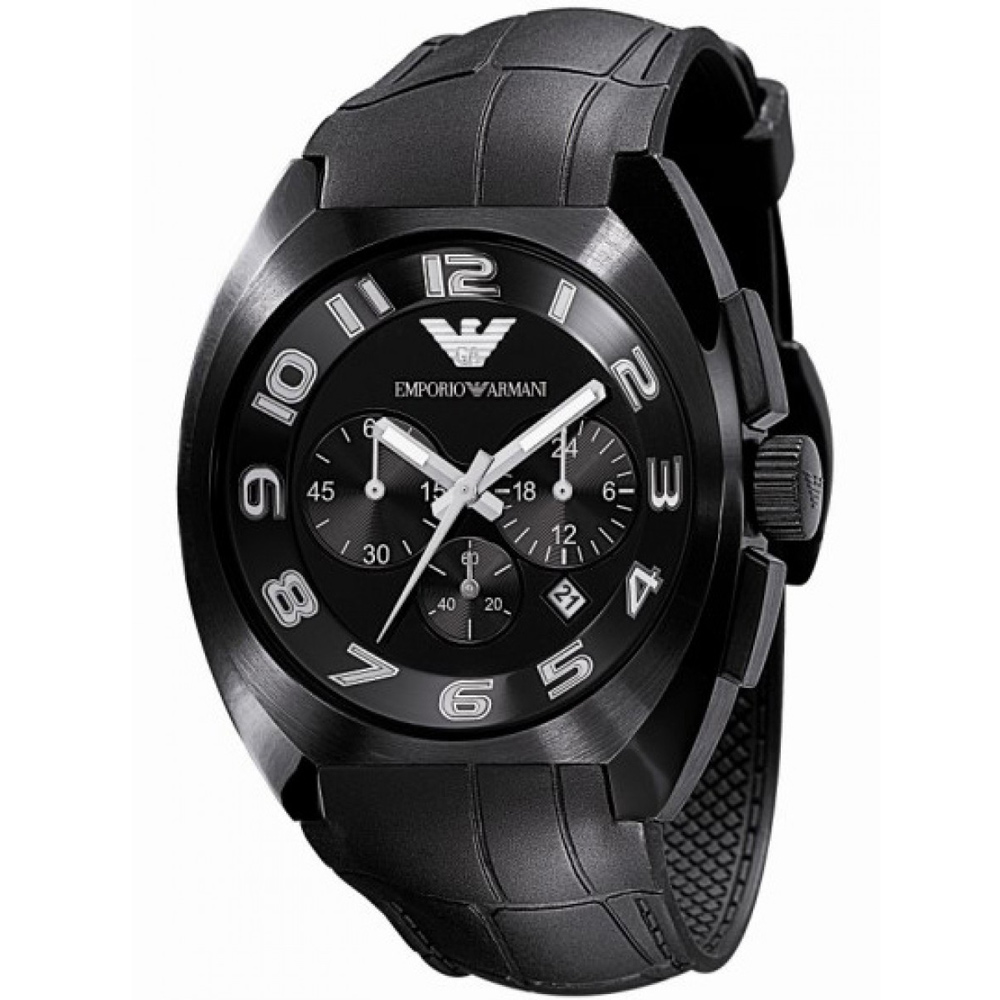 Ρολόι Emporio Armani Black Dial and Rubber Strap - AR5846