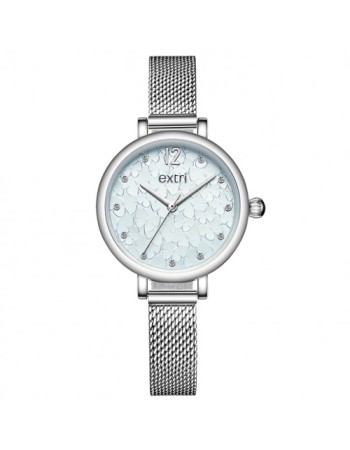 Ρολόι EXTRI Ladies Silver Steel Bracelet - E1018L-B