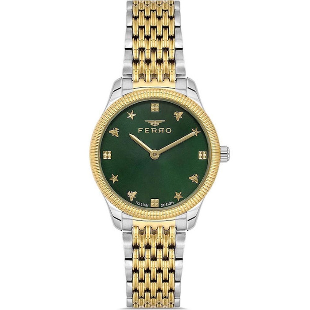 Ρολόι FERRO Two Tone Stainless Steel Bracelet - FL21512AWT-D