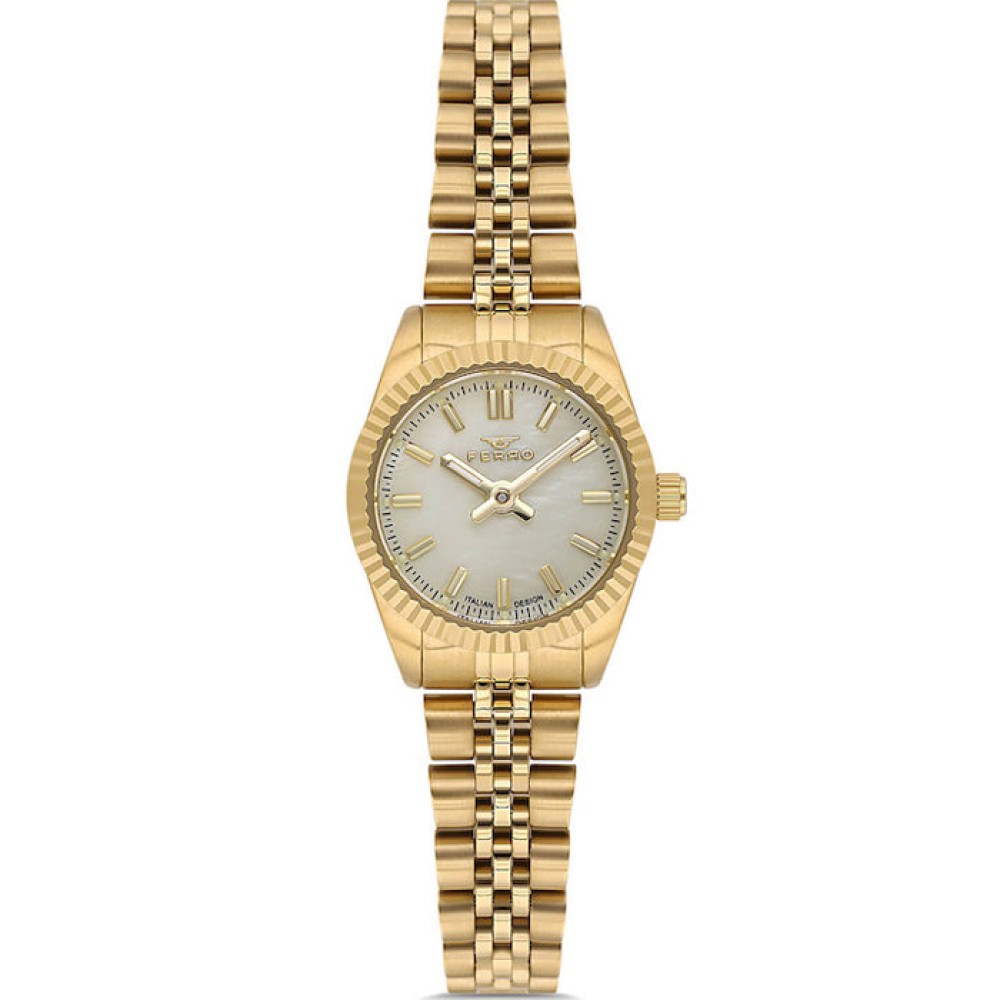 Ρολόι FERRO Gold Stainless Steel Bracelet - FL21595AWT-B4
