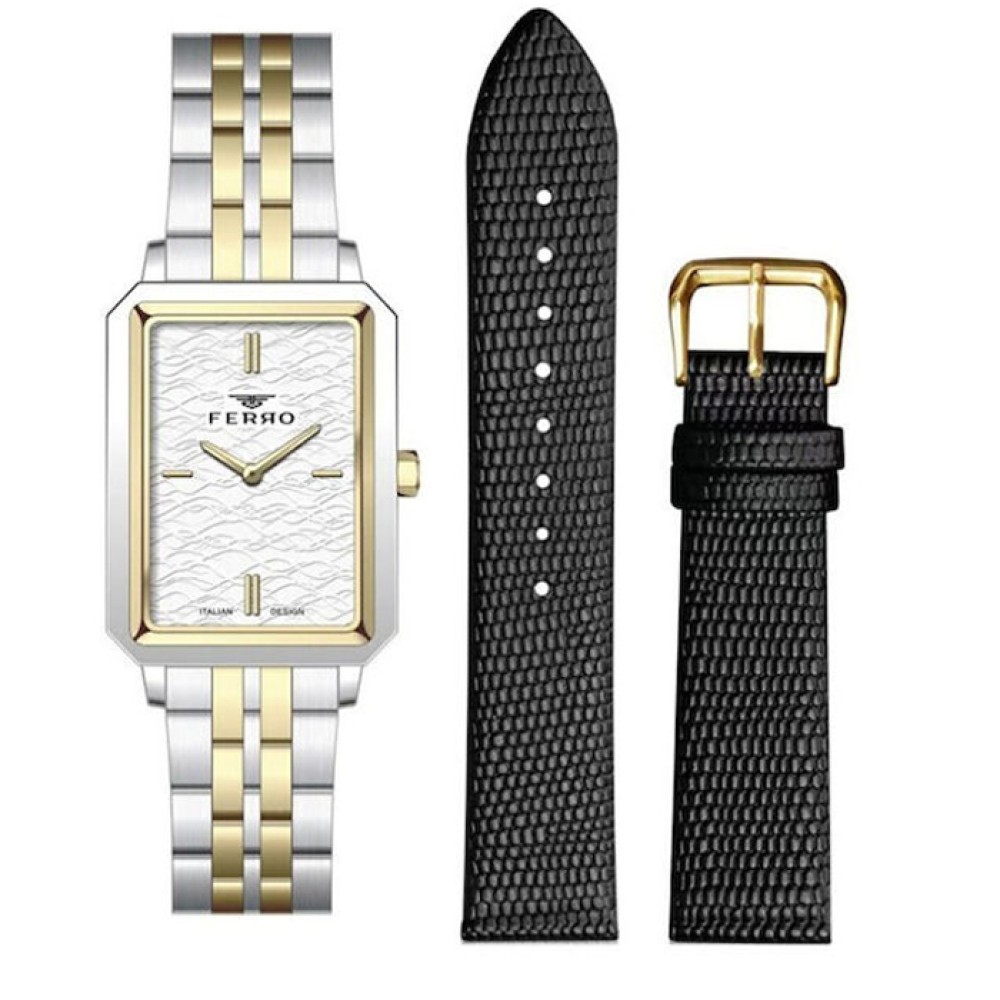 Ρολόι FERRO Two Tone Stainless Steel Bracelet - FL21626AWT-D