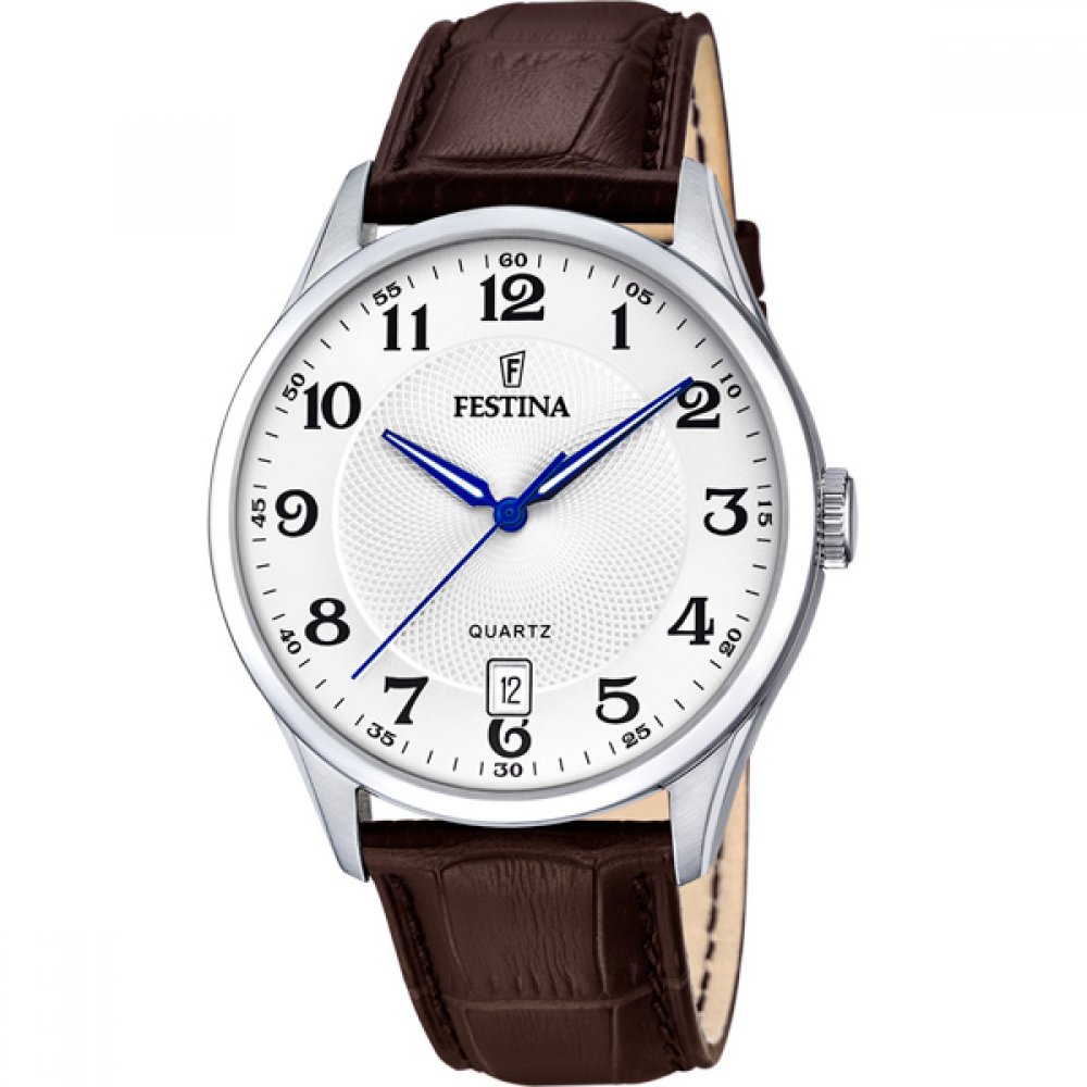 Ρολόι FESTINA Date Brown Leather Strap - F20426-1