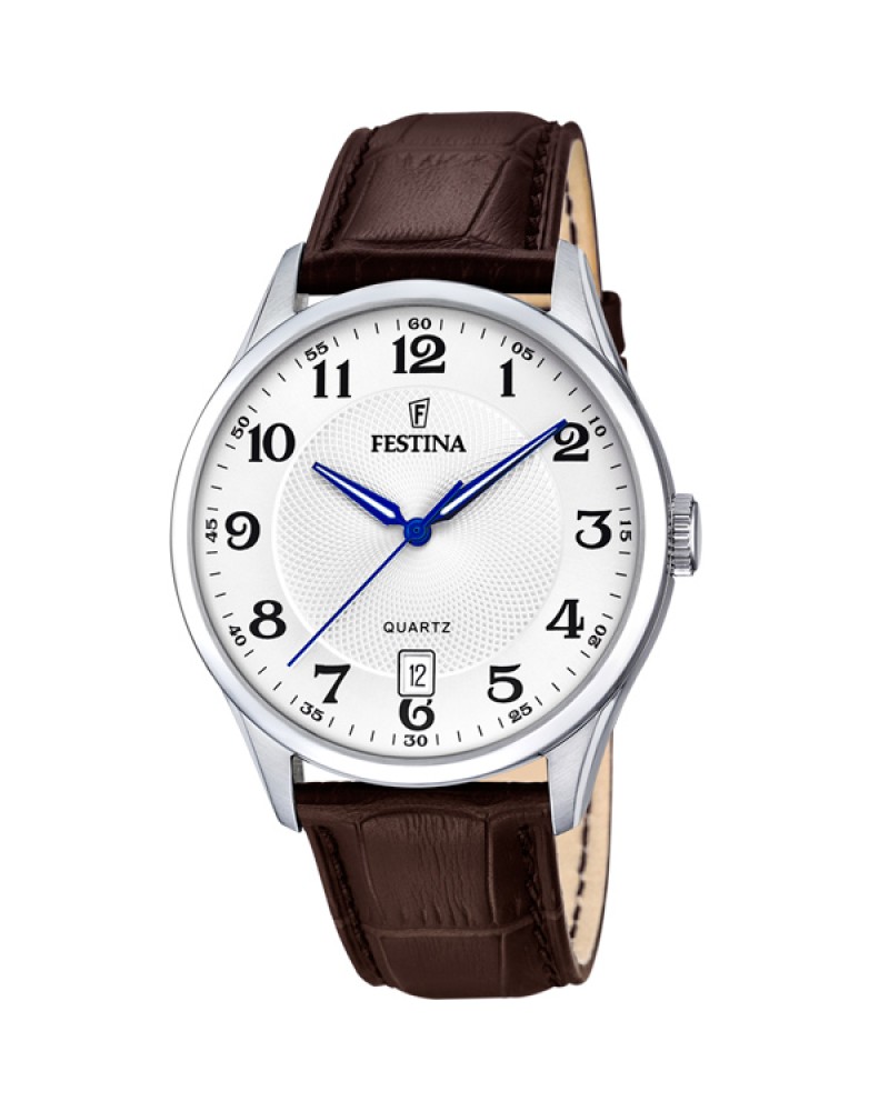 Ρολόι FESTINA Date Brown Leather Strap - F20426-1