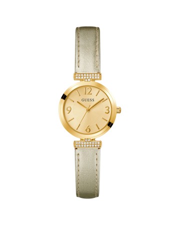 Ρολόι GUESS Array Gold Leather Strap - GW0614L2