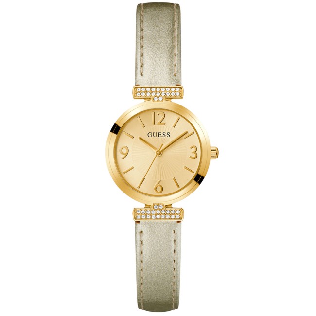 Ρολόι GUESS Array Gold Leather Strap - GW0614L2