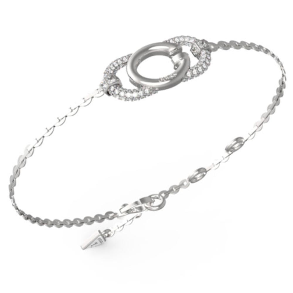 Βραχιόλι GUESS Steel Oh My G, μονόγραμμα G με πέτρες - JUBB04510JWRHL