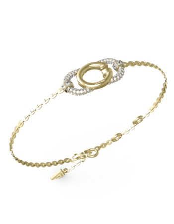 Βραχιόλι GUESS Gold Steel Oh My G, μονόγραμμα G με πέτρες - JUBB04510JWYGL