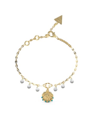 Βραχιόλι GUESS Gold Steel SEASHELL, Με Χρυσό Κοχύλι Και Κρεμαστά Σχέδια - JUBB05134JWYGL