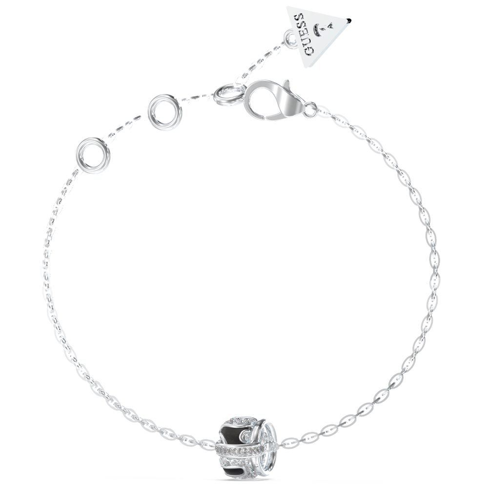 Βραχιόλι GUESS Steel Fabulous Me, με πέτρες και λογότυπο - JUBB05192JWRHBKL