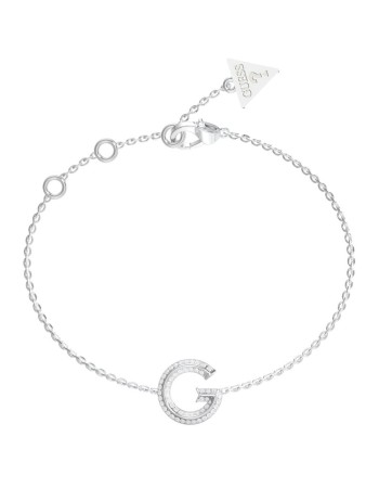 Βραχιόλι GUESS Steel G Crystal, με κρεμαστό μονόγραμμα και πέτρες - JUBB05442JWRHL