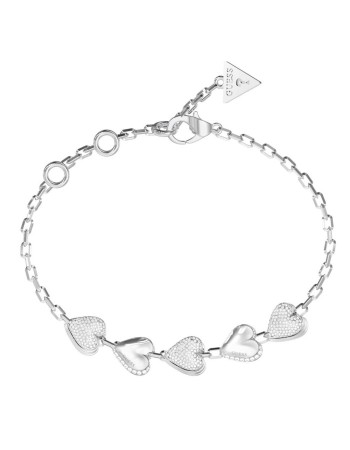 Βραχιόλι GUESS Steel By Your Side, με καρδιές - JUBB06071JWRHL