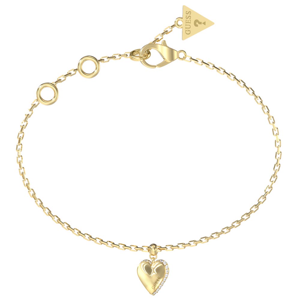 Βραχιόλι GUESS Gold Plated Steel By Your Side, καρδιά - JUBB06082JWYGL
