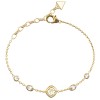 Βραχιόλι GUESS Gold Plated Steel Jaipur Splendor, με πέτρες και λογότυπο - JUBB06149JWYGL