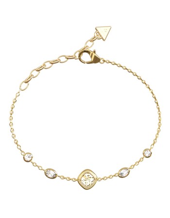 Βραχιόλι GUESS Gold Plated Steel Jaipur Splendor, με πέτρες και λογότυπο - JUBB06149JWYGL